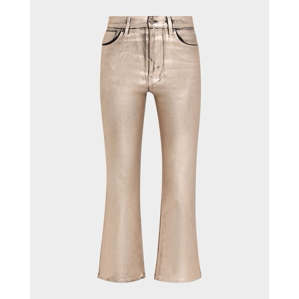 NWT Frame Women's Gold The Reboot Metallic Coated Crop Jeans Pants Size 25